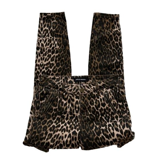Ashley Mason Pants Leopard Cheetah Animal Print Cargo Skinny Pants Junior 7 - Picture 7 of 12
